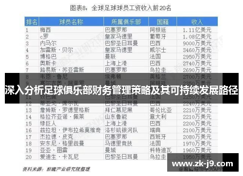 深入分析足球俱乐部财务管理策略及其可持续发展路径